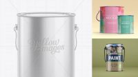 6737+ 3.6L Tin Paint Bucket PSD Mockup Professional Quality PSD Freebie