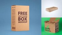 6740+ Matte Kraft Paper Box PSD Mockup Half Side View Free Downloadable PSD