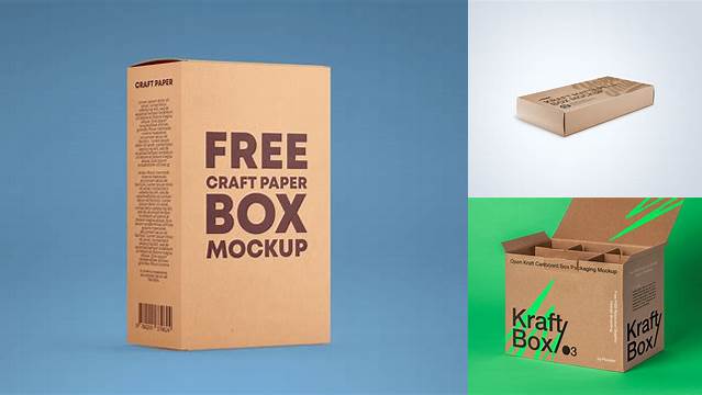 6740+ Matte Kraft Paper Box PSD Mockup Half Side View Free Downloadable PSD