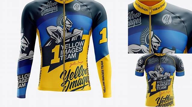 6741+ Men’s Cycling Thermal Jersey LS PSD Mockup Front View Premium Free Mockup PSD