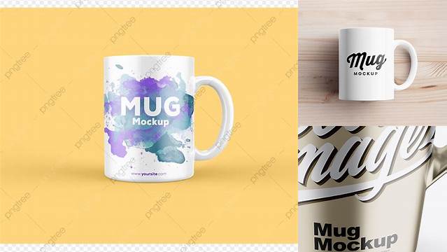 6748+ Glossy Mug with Cap PSD Mockup Front View High-Angle Shot Modern Design PSD Resource Free Download