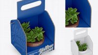 6752+ Box with Plant PSD Mockup Half Side View Best for Showcase