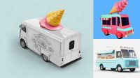 6753+ Ice Cream Car Mockup Smart PNG Image