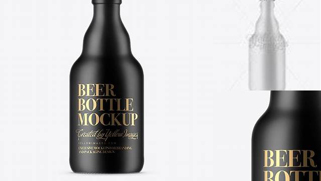 6755+ 330ml Matte Ceramic Beer Bottle PSD Mockup Easy Editable