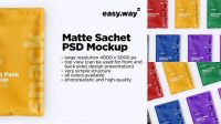 6757+ Matte Sachet PSD Mockup Half Side View Free Graphic Design Resource