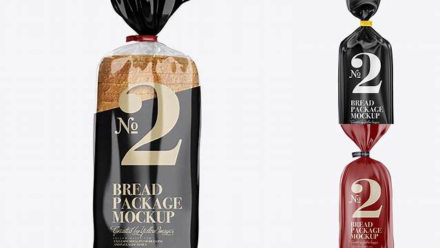 6760+ Glossy Bread Package With Clip PSD Mockup High-End Creative PSD Template