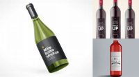 6761+ Antique Green Glass Red Wine Bottle PSD Mockup Premium Free Mockup PSD