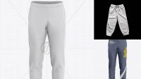 6761+ Men's Cuffed Sweatpants PSD Mockup Front View Advanced Editable PSD