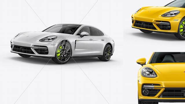 6761+ Porsche Panamera 4 E-Hybrid PSD Mockup Half Side Left view Photoshop Resource Free