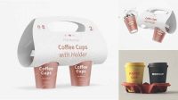 6762+ Kraft Coffee Cup Holder PSD Mockup Downloadable PSD Design Template