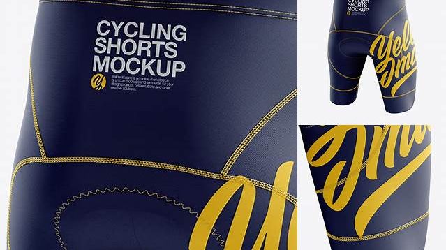 6762+ Men’s Cycling Shorts PSD Mockup Back Right Half Side View Free Downloadable Graphic Resource