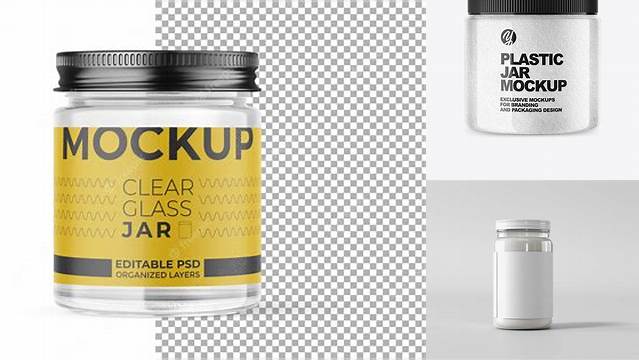 6762+ Transparent Jar Mockup Creative Design File