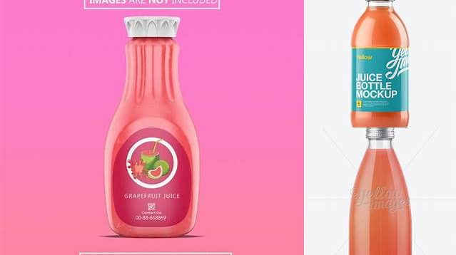 6769+ Grapefruit Drink Bottle PSD Mockup Elegant Free Template