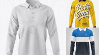 6769+ Men's Polo With Long Sleeve PSD Mockup Front View Modern Design PSD Resource Free Download