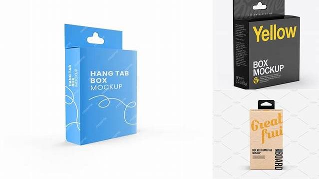 6769+ Metallic Box with Hang Tab PSD Mockup Front View Professional Editable Freebie PSD