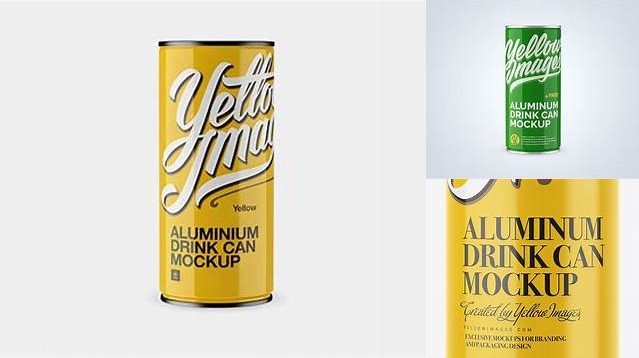 6770+ 500ml Glossy Aluminium Can PSD Mockup Photoshop Resource Free