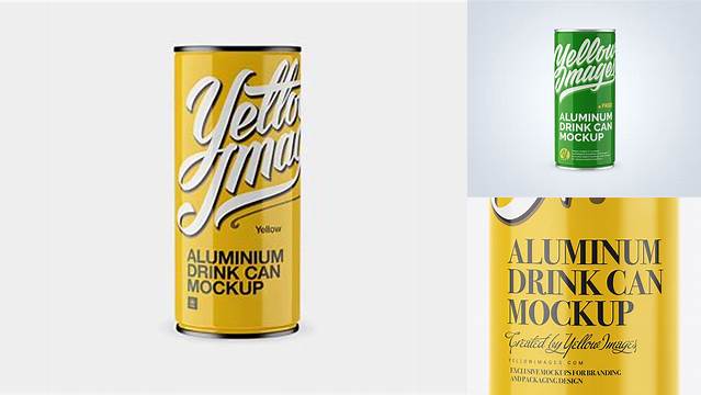 6770+ 500ml Glossy Aluminium Can PSD Mockup Photoshop Resource Free