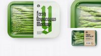 6771+ Plastic Tray With Asparagus PSD Mockup Top View Unique High-Resolution Design Freebie