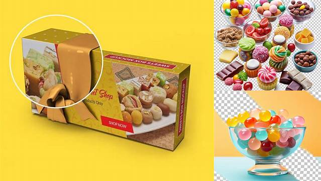 6772+ Transparent Container with Sweets PSD Mockup Photoshop PSD Free for Designers