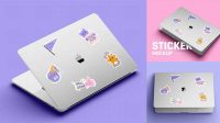 6777+ Laptop Sticker Mockup Free PSD for Designers