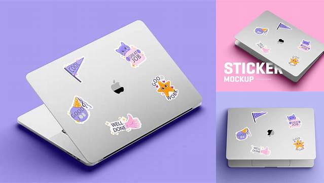 6777+ Laptop Sticker Mockup Free PSD for Designers