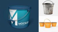 6778+ Plastic Bucket PSD Mockup Front View High Angle Shot High-End Creative PSD Template