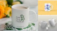 678+ Glossy Mug With Tea Label PSD Mockup Front View Download Now High-Quality PSD Template