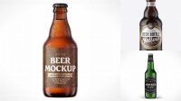 6780+ 330ml Amber Glass Ale Bottle PSD Mockup High-End Layered Mockup Free