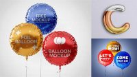 6784+ Letter I Foil Balloon PSD Mockup Smart Object-Based PSD Template Free