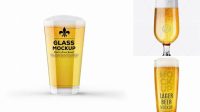 6788+ Embassy Glass with Lager Beer PSD Mockup Versatile and Elegant PSD File