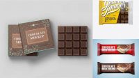 6788+ Glossy Square Chocolate Bar PSD Mockup Front View Digital Resource Free Download