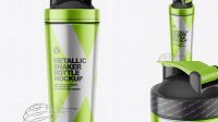 6789+ Metallic Shaker Bottle With Blender Ball PSD Mockup Unique and Editable PSD