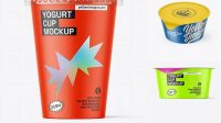 679+ Matte Yogurt Cup PSD Mockup High Angle Shot Custom Mockup Graphic Design