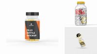 6790+ Clear Bottle With Orange Pills PSD Mockup High-End Creative PSD Template