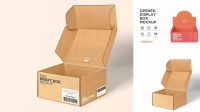 6791+ Opened Kraft Box PSD Mockup Side View Professional Photoshop Design Freebie