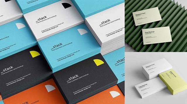 6792+ Textured Business Cards Stack PSD Mockup Half Side View Download Professional PSD