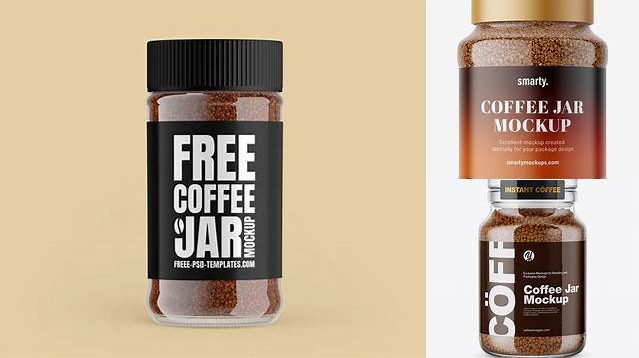 6794+ Clear Glass Jar With Instant Coffee PSD Mockup Creative Photoshop Resources