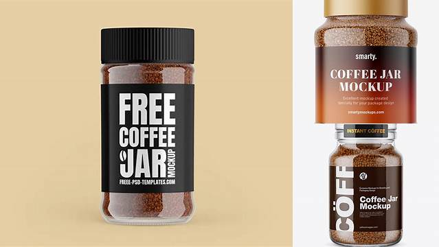 6794+ Clear Glass Jar With Instant Coffee PSD Mockup Creative Photoshop Resources