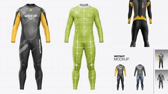 6795+ Men’s Full Wetsuit PSD Mockup Back View Editable Design PSD File