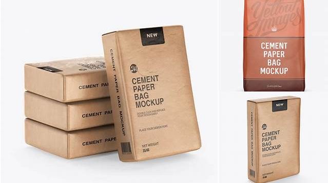 6796+ Cement Paper Bag PSD Mockup Front View PSD for Creative Projects