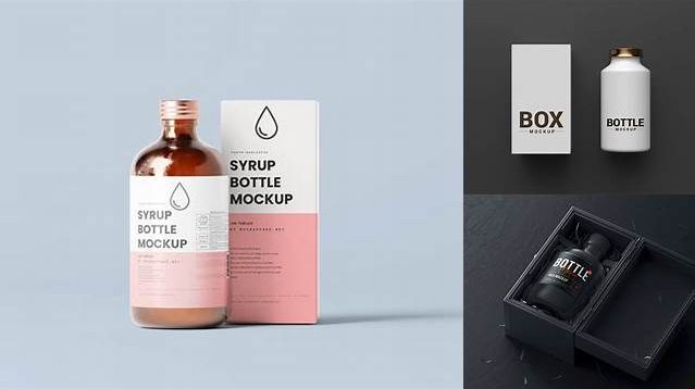 6796+ Matte Bottle with Box PSD Mockup PSD Free Download