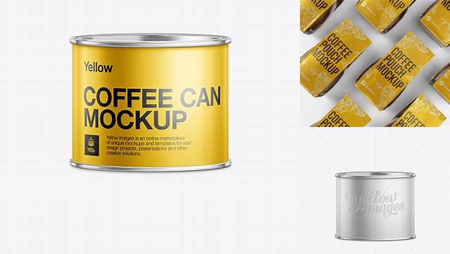 6797+ 250g Aluminium Coffee Tin PSD Mockup Smart Layer Mockup Free