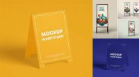 680+ Glossy Street Stand PSD Mockup Creative Layered Mockup Freebie