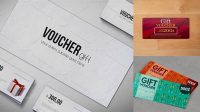 6804+ Gift Voucher Mock Up Elegant PSD Mockup