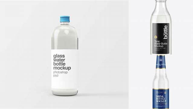 6807+ 180ml Clear Glass Tonic Water Bottle PSD Mockup Free Download Design Mockup