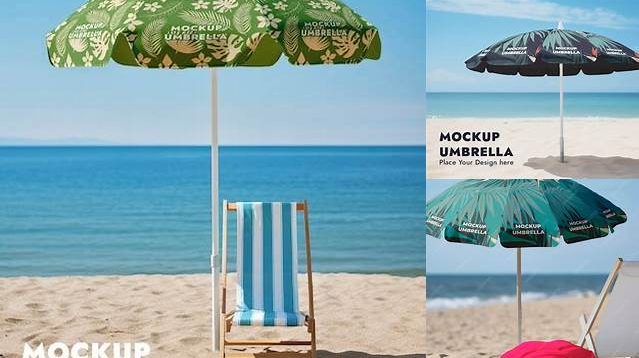 6809+ Beach Umbrella Mockup Photoshop Resource Free