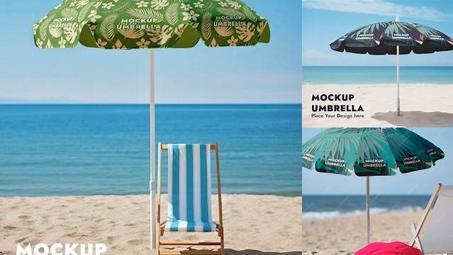 6809+ Beach Umbrella Mockup Photoshop Resource Free