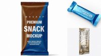 6812+ Metallic Snack Bar PSD Mockup Half Side View Free Premium Photoshop Template Download