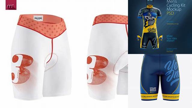 6814+ Men’s Cycling Shorts PSD Mockup Front View Free Graphic Mockup PSD