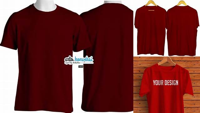 6817+ Mock Up Kaos Merah Maroon Hight Resolution